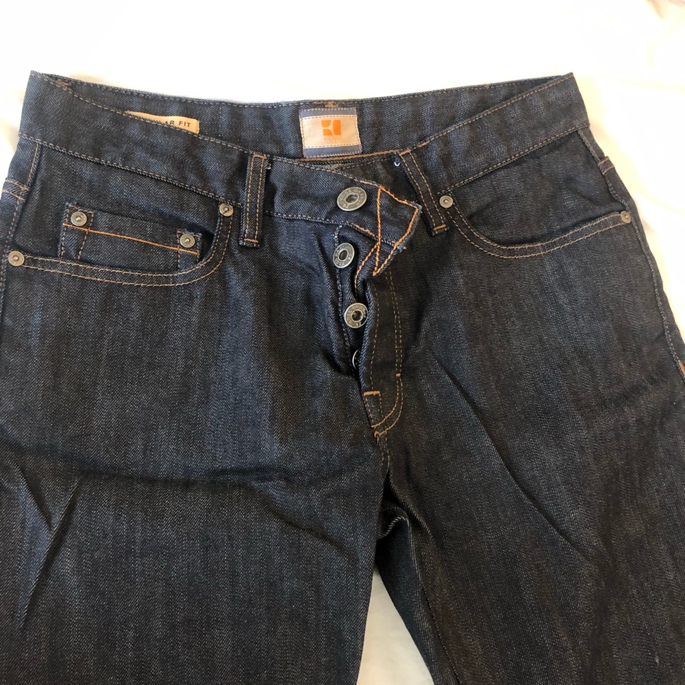 Hugo Boss jeans, navy, 32x32, regular straight fit, button fly, unused
